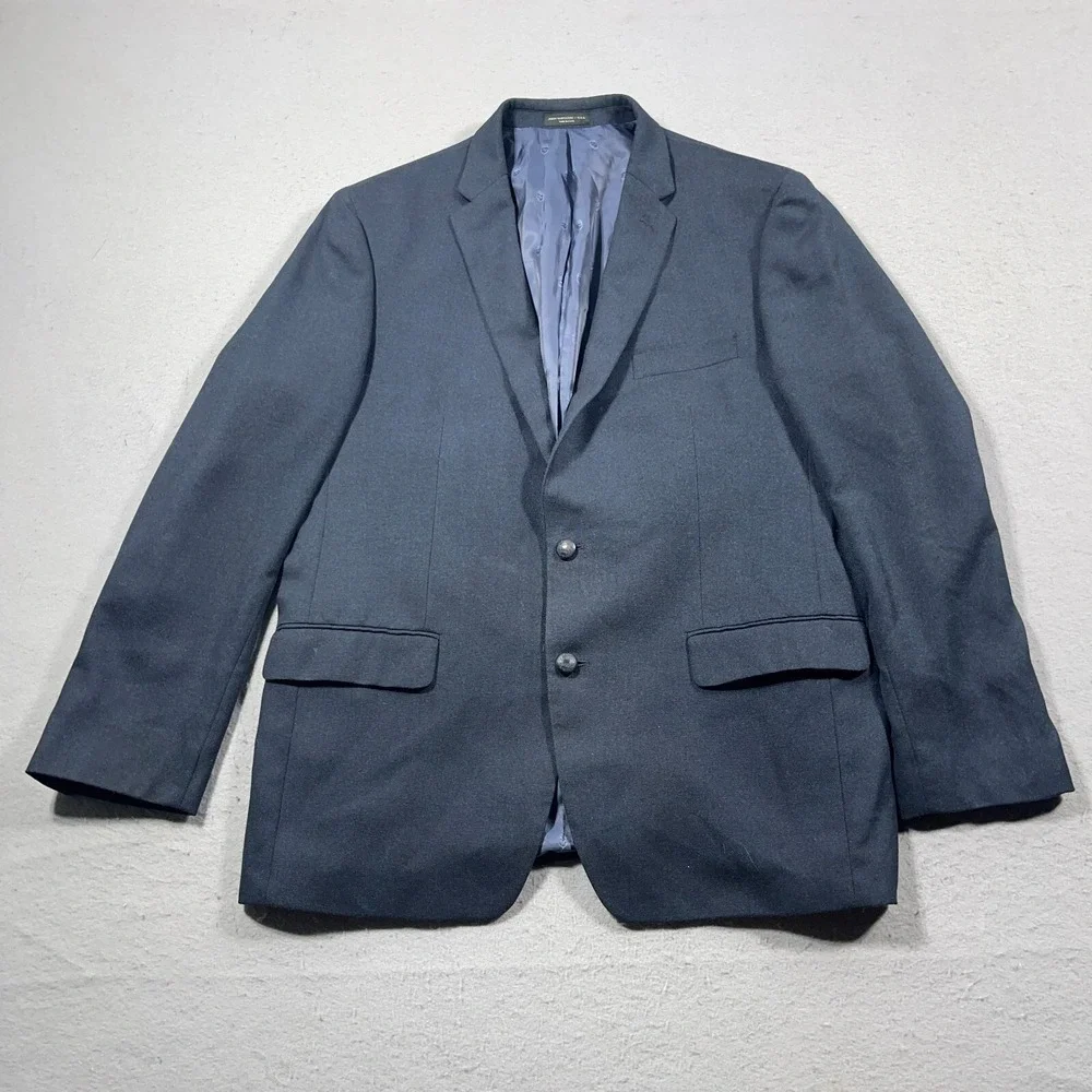 John Varvatos Blazer Men 46 Regular Tailored Fit Navy Blue Jacket Quiet‎ Luxury